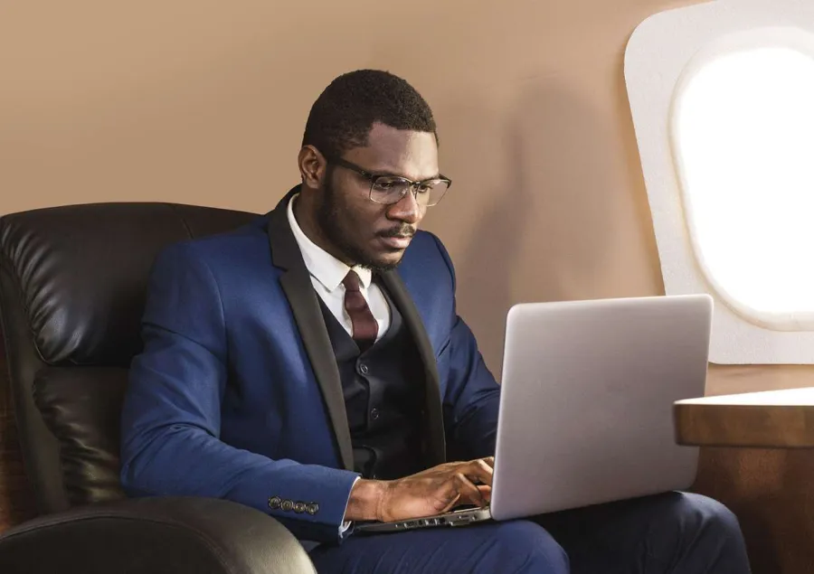 Online banking on a laptop